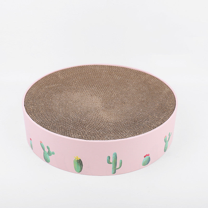 Durable Round Cat Scratch Board Bed and Toy