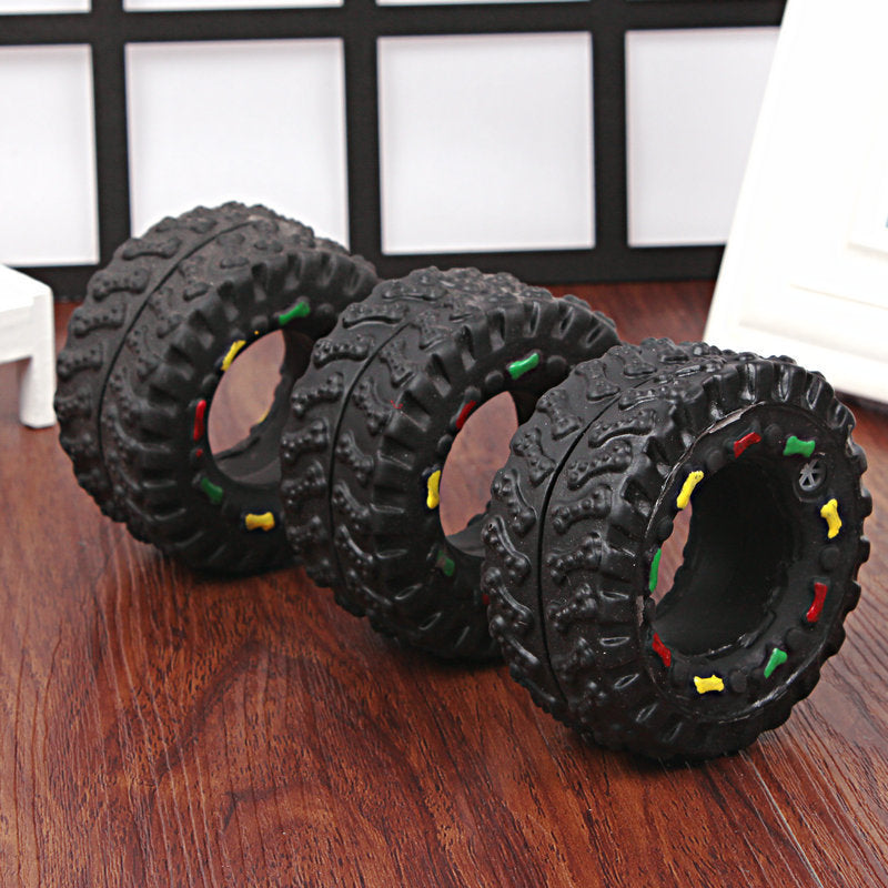 Vocalizing Dog Toy with Small Tire Design