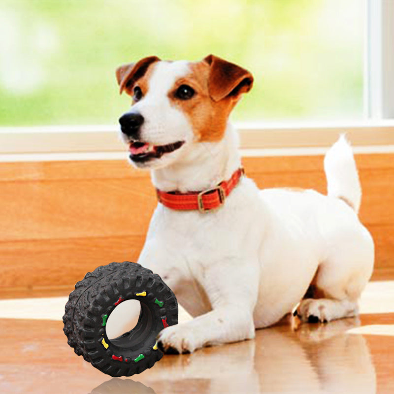 Vocalizing Dog Toy with Small Tire Design