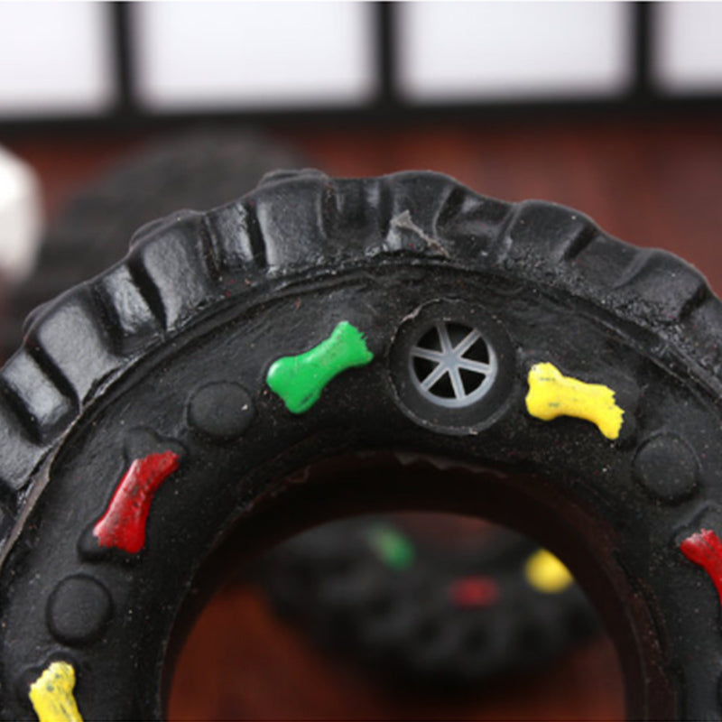Vocalizing Dog Toy with Small Tire Design