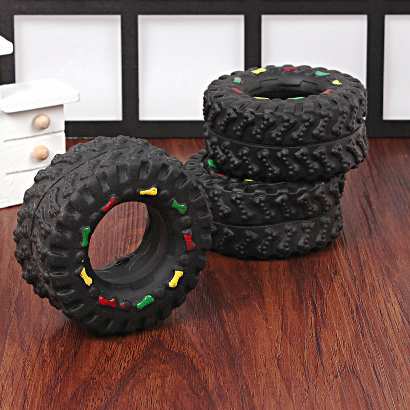 Vocalizing Dog Toy with Small Tire Design