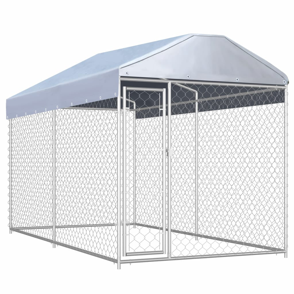 Outdoor kennel with roof