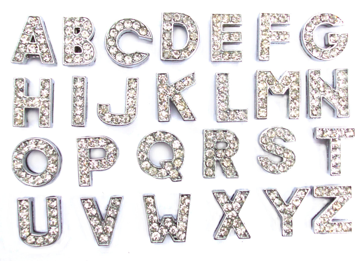 Crystal Slider Letters 10mm - Silver